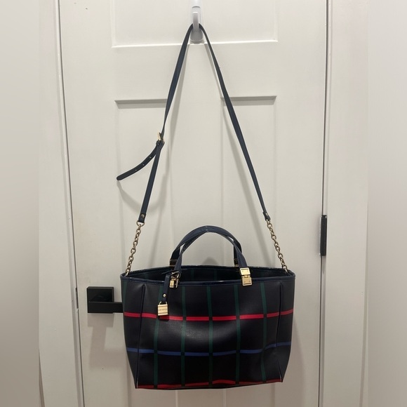 Tommy Hilfiger Medium Check Tote Bag with Crossbody Strap - Picture 1 of 7
